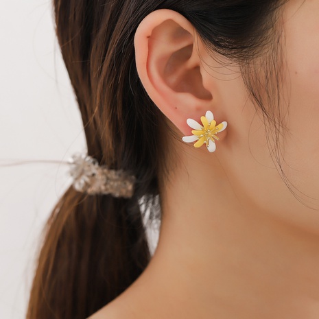 Pastoral Flower Alloy Stoving Varnish Ear Studs's discount tags