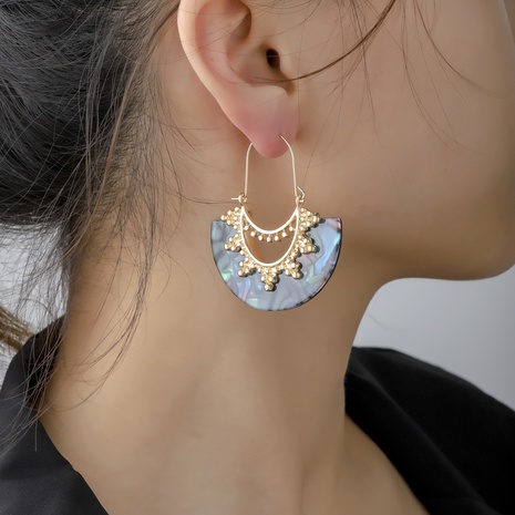 Ethnic Style Geometric Sector Arylic Earrings's discount tags