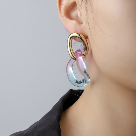 Fashion Geometric Resin Chain Earrings's discount tags
