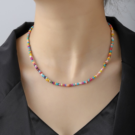 Bohemian Geometric Resin Beaded Necklace's discount tags