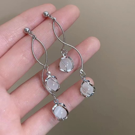 Elegant Geometric Alloy Plating Opal Earrings's discount tags
