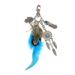 Fashion Dreamcatcher Hand Of Fatima Feather Alloy Tassel Plating Feather Keychain 1 Piece