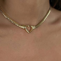 Retro Heart Shape Stainless Steel Pendant Necklace Stainless Steel Necklaces