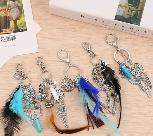 Ethnic Style Dreamcatcher Leaves Feather Alloy Tassel Plating Keychain 1 Piece's discount tags