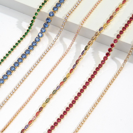 Bohemian Geometric Copper Bracelets Necklace Inlay Zircon Copper Necklaces's discount tags