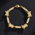 Europische und amerikanische kubanische Halskette mit 3DStereoSchmetterling und voller Diamantenpicture16