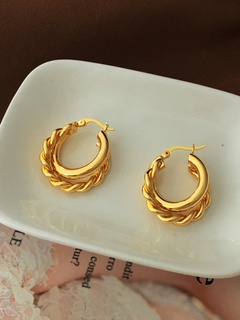 Fashion Twist Copper Hoop Earrings Plating Copper Earrings