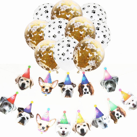 Dog Emulsion Paper Party Banner Balloon's discount tags