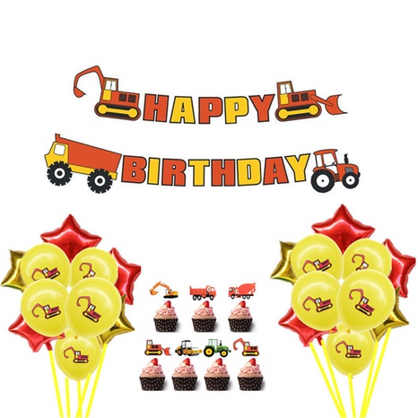 Star Car Emulsion Paper Party Banner Balloon's discount tags