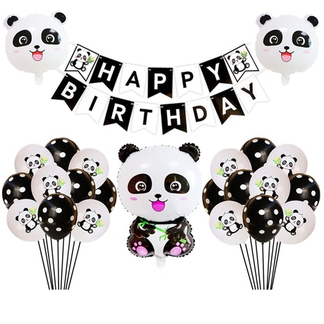 Panda Emulsion Birthday Banner Balloon's discount tags