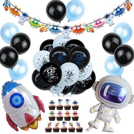 Spacecraft Astronaut Emulsion Paper Party Balloon Decorative Props's discount tags