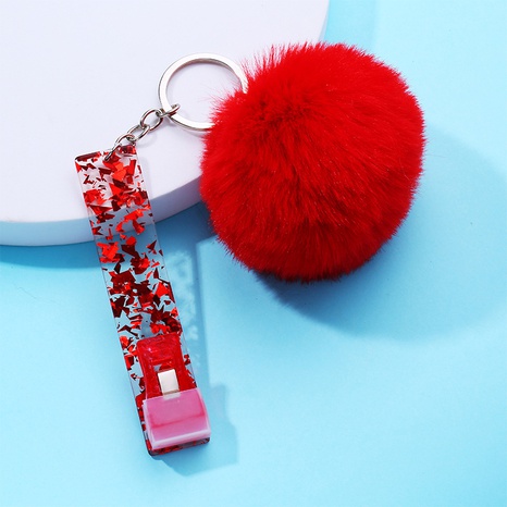 Cute Hairball Alloy Sequins Keychain's discount tags