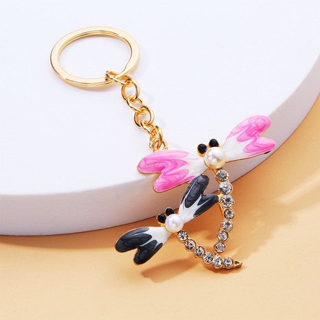Basic Dragonfly Butterfly Alloy Plating Rhinestone Keychain's discount tags