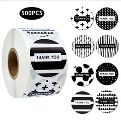 Copperplate Sticker Pack Black & White Thank You Decorative Label Sticker