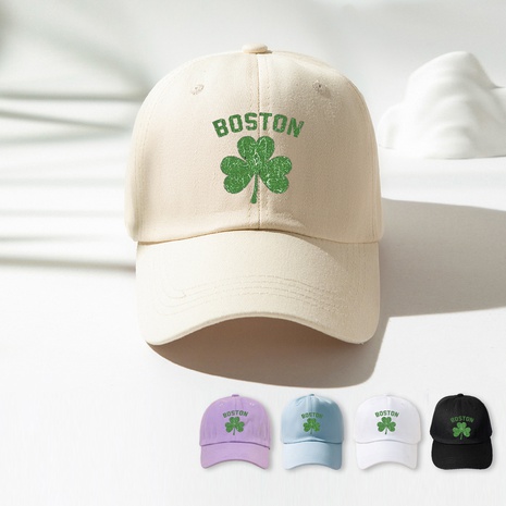 Unisex Casual Shamrock Printing Curved Eaves Baseball Cap's discount tags