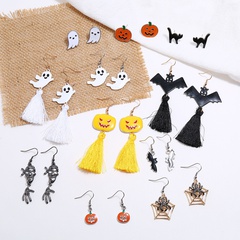 Exaggerated Pumpkin Ghost Bat Alloy Stoving Varnish Other Earrings 1 Pair