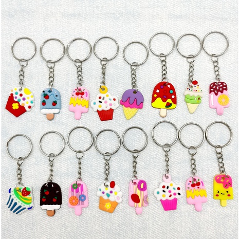 Cute Ice Cream PVC Soft Rubber Epoxy Keychain 1 Piece's discount tags