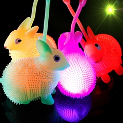 Boden schub quelle Kaninchen leuchtende haarige Ball Kinder blitz entlüftung Spielzeug Hügelball Kaninchen kreativer Nacht markt