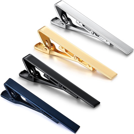 Tie Clip Copper Stainless Steel Electrophoresis Color Navy Blue Dark Blue Men's Silver Black and Golden Gift Box's discount tags