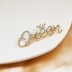 Luxurious Letter Alloy Plating Rhinestone Brooches 1 Piece