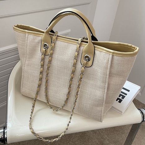 Fashion Solid Color Chain Square Zipper Tote Bag's discount tags