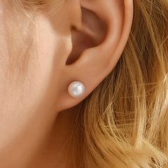 Simple Style Geometric Imitation Pearl Ear Studs