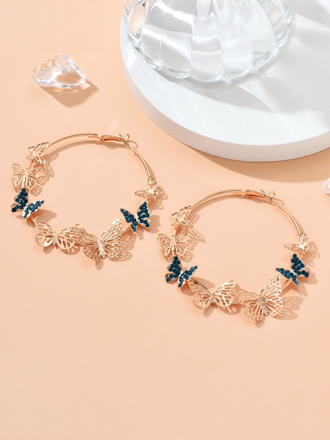 Fashion Butterfly Gold Plated Rhinestone Earrings's discount tags