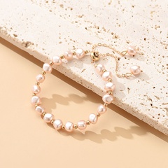 Simple Style Geometric Imitation Pearl Alloy Beaded Bracelets