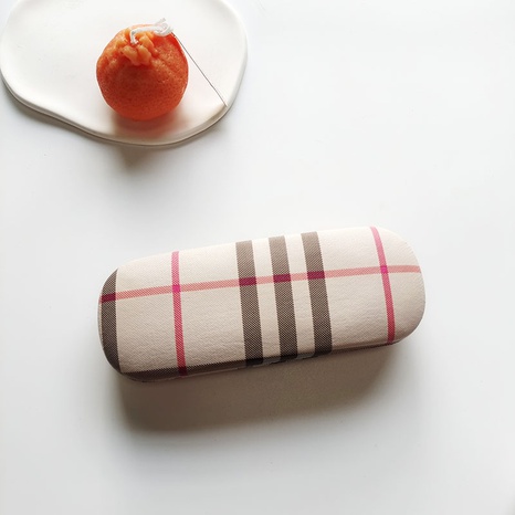 simple style Plaid pattern contrast color Glasses Case's discount tags