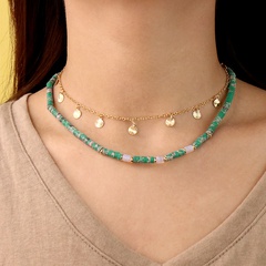 Ferien Geometrisch Gemischte Materialien Kupfer Halskette Perlen Naturstein Kupfer Halsketten
