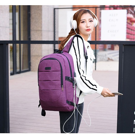 Fashion Solid Color Square Zipper Functional Backpack's discount tags