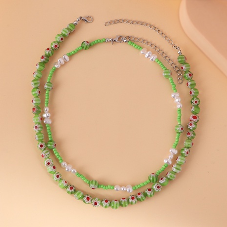 Simple Style Flower Resin Beaded Necklace's discount tags