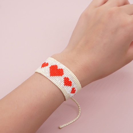 Mode Herzform Glas Perlen Armbänder's discount tags