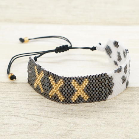 Mode Farbblock Glas Perlen Armbänder's discount tags