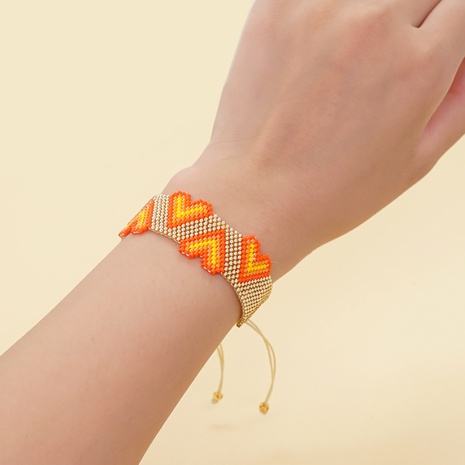 Simple Style Heart Shape Glass Beaded Bracelets's discount tags