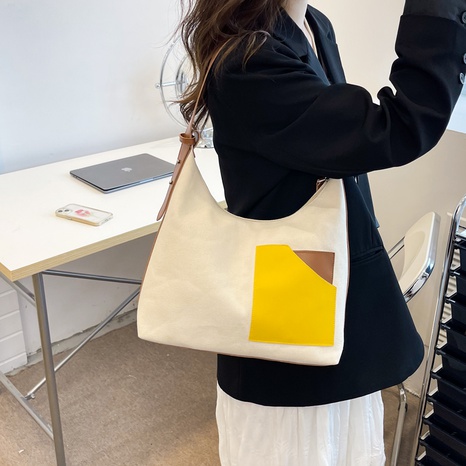 Fashion Color Block Square Zipper Tote Bag's discount tags