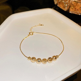 bracelet gomtrique de fleur de zircon de mode style coren simple bijoux de main en acier de tianiumpicture37