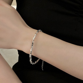 bracelet gomtrique de fleur de zircon de mode style coren simple bijoux de main en acier de tianiumpicture68