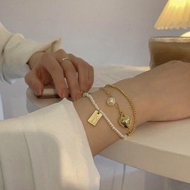 bracelet gomtrique de fleur de zircon de mode style coren simple bijoux de main en acier de tianiumpicture67