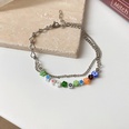 fashion zircon flower geometric bracelet Korean style simple tianium steel hand jewelrypicture86