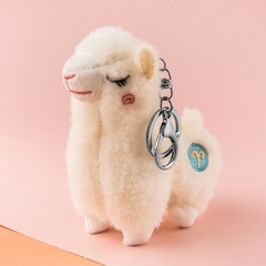 Cute Vicuna Plush Key Chain Doll Gift Doll Pendant Schoolbag Pendant