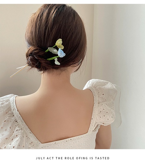 Sweet Flower Alloy Synthesis Handmade Hairpin 1 Piece's discount tags