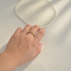 Einfacher Stil Geometrisch Rostfreier Stahl Offener Ring Vergoldet Edelstahl Ringe