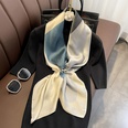 Fashion light luxury 90cm simulation silk scarf Korean simple striped large square scarfpicture17