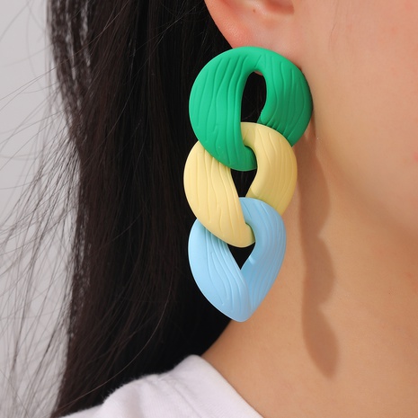 Simple Style Color Block Synthetic Resin Stoving Varnish Drop Earrings's discount tags