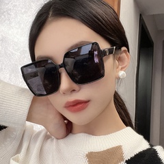 Women'S Fashion Solid Color Resin Square Full Frame Sunglasses