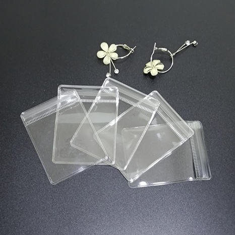 Simple Style Solid Color PVC Transparent Jewelry Packaging Bags 1 Set's discount tags