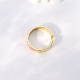 Mode Herzform Kupfer Offener Ring Emaille Vergoldet Kupfer Ringe 1 Stckpicture7