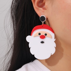 Christmas Cute Santa Claus Arylic Synthetic Resin Festival Earrings