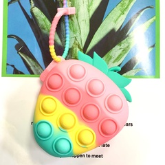 Farbige Silikon Erdbeere Stress Ball kinder Pädagogisches Blase Drücken Spielzeug